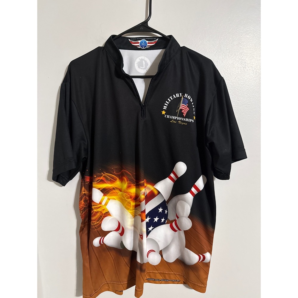 Logo Infusion Military Bowling Championships Las Vegas Jersey Mens Large Black
